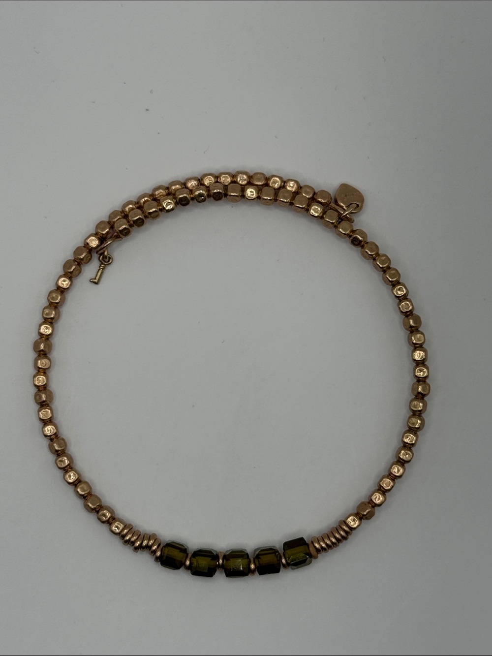 Keep Collective - Rose Gold and Green Beaded Bracelet